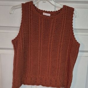 Chic Rust Knit Tank Top